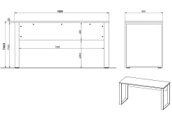 Bureau Orlando Grafiet Zwart 150 cm