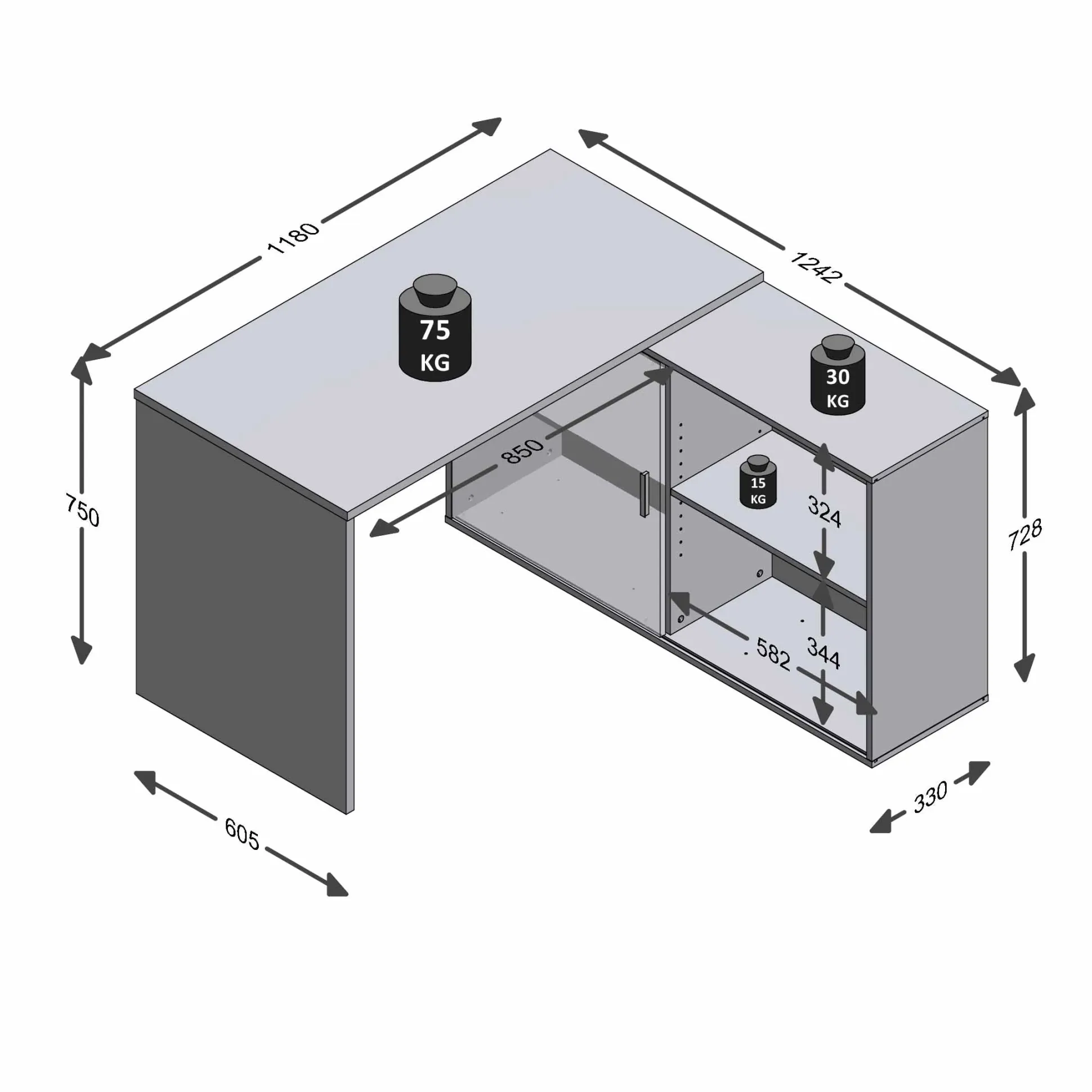 Bureau Rafaël Sonoma Eiken-Wit