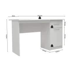 Bureau Royce Wit 120 cm – Met opbergruimte