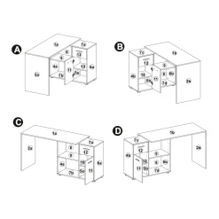 Bureau Texas Zwart Eiken