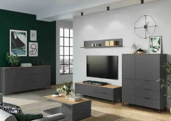 Dressoir Amalfi Grafiet-Eiken S