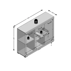 Dressoir Hermes Artisan Eiken 120x35x90 cm