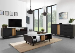 Dressoir Myron Zwart 216 cm