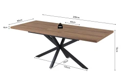 Eetkamertafel Antoon Donkerbruin 160-200 cm
