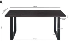 Eetkamertafel Eugene Donkerbruin 200cm