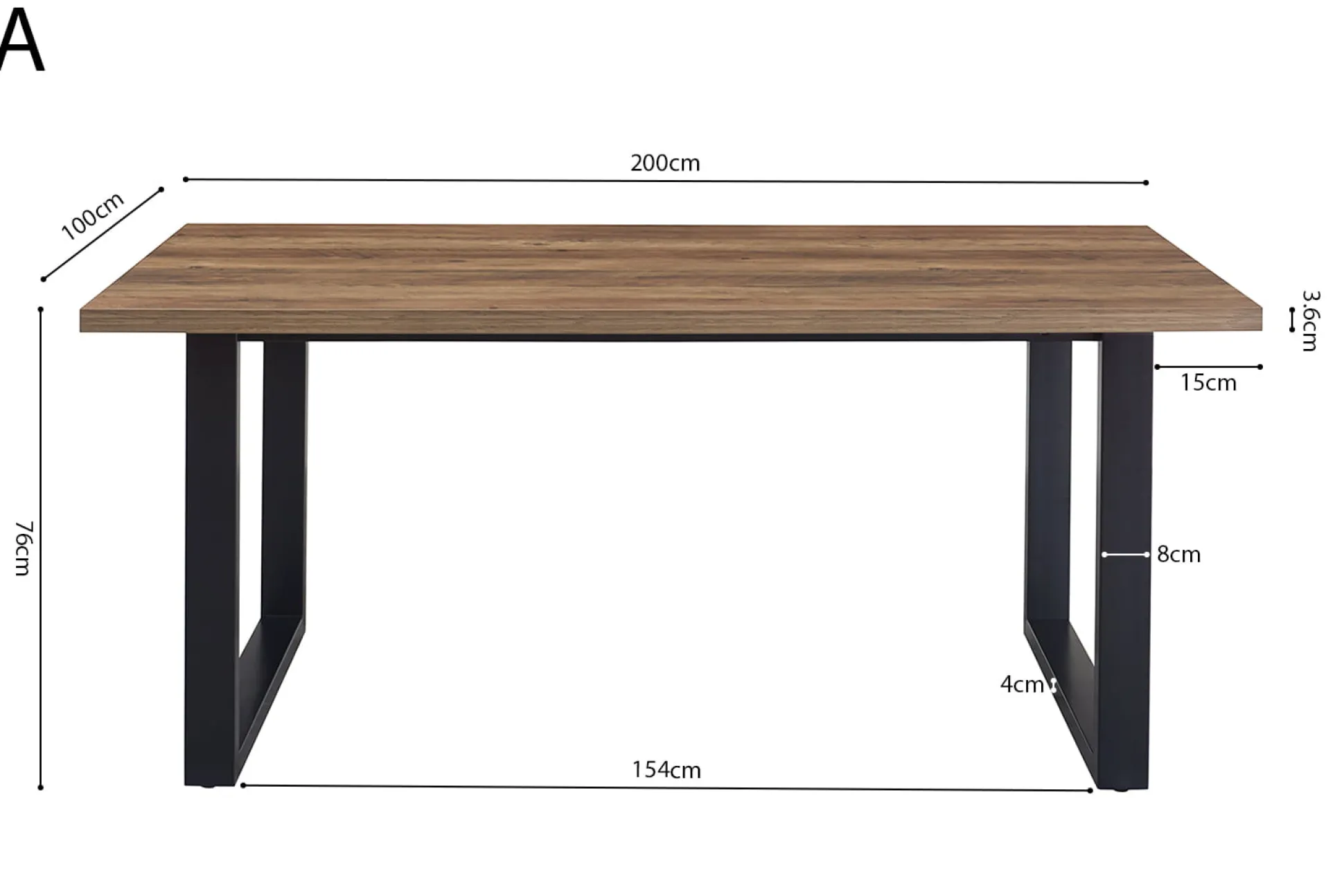 Eetkamertafel Eugene Mango 200cm