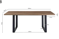 Eetkamertafel Eugene Mango 200cm