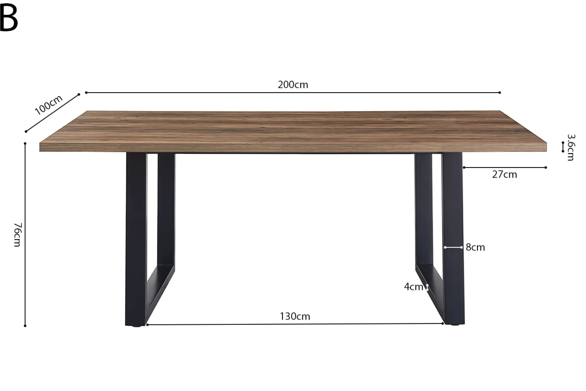 Eetkamertafel Eugene Mango 200cm