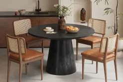 Eetkamertafel Florance Zwart Rond 130 cm