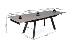 Eetkamertafel Jef Grijs 160-240 cm