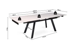 Eetkamertafel Jef Wit 160-240 cm