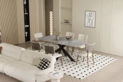 Eetkamertafel Jody Grijs Glans 180 cm