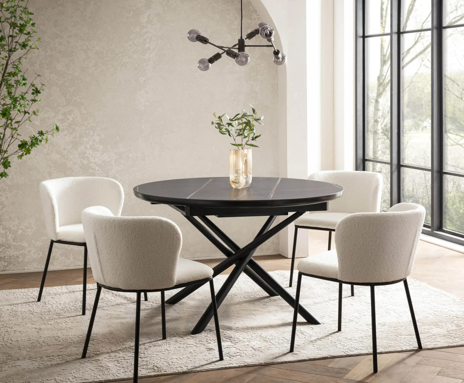 Eetkamertafel Koya Zwart 120 cm