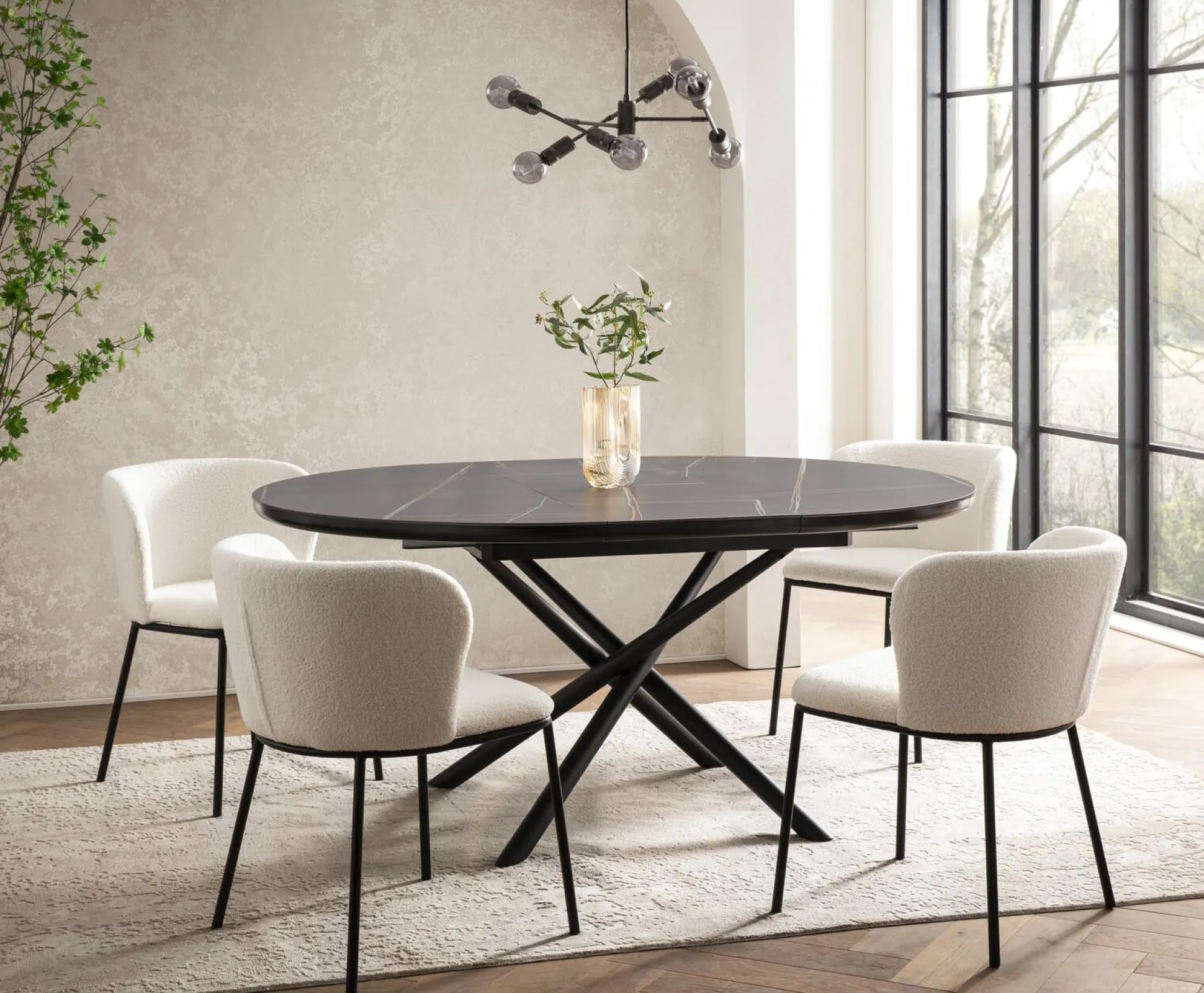 Eetkamertafel Koya Zwart 120 cm