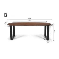 Eetkamertafel Monaco Bruin Ovaal 220 cm