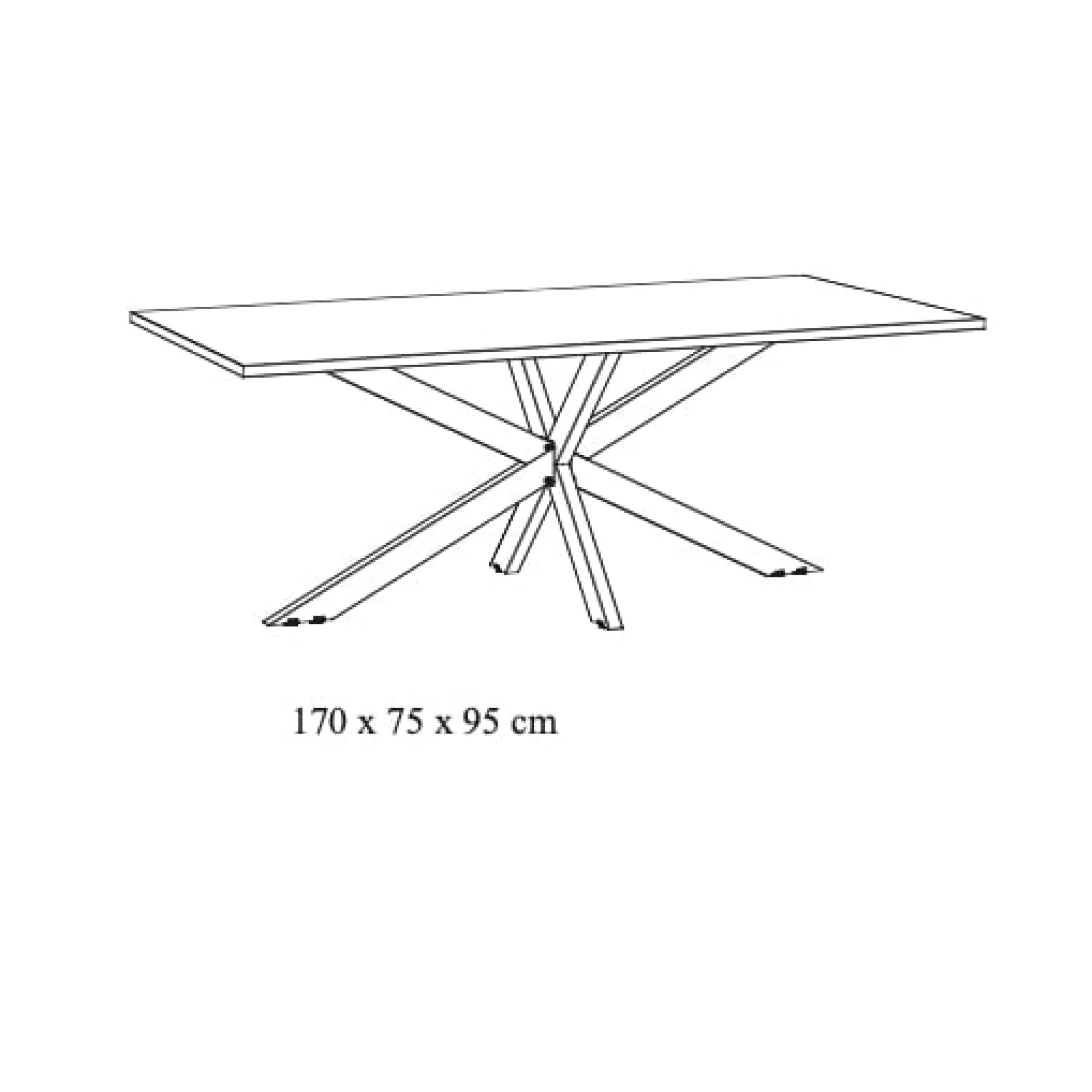 Eetkamertafel Myron Eiken 170 cm