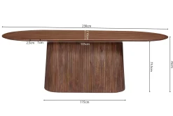 Eetkamertafel River Ovaal Lichtbruin 230 cm