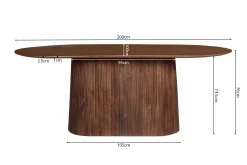 Eetkamertafel River Ovaal Lichtbruin 200 cm