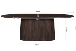 Eetkamertafel River Ovaal Donkerbruin 230 cm