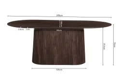 Eetkamertafel River Ovaal Donkerbruin 200 cm