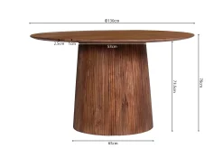 Eetkamertafel River Rond Lichtbruin 130 cm