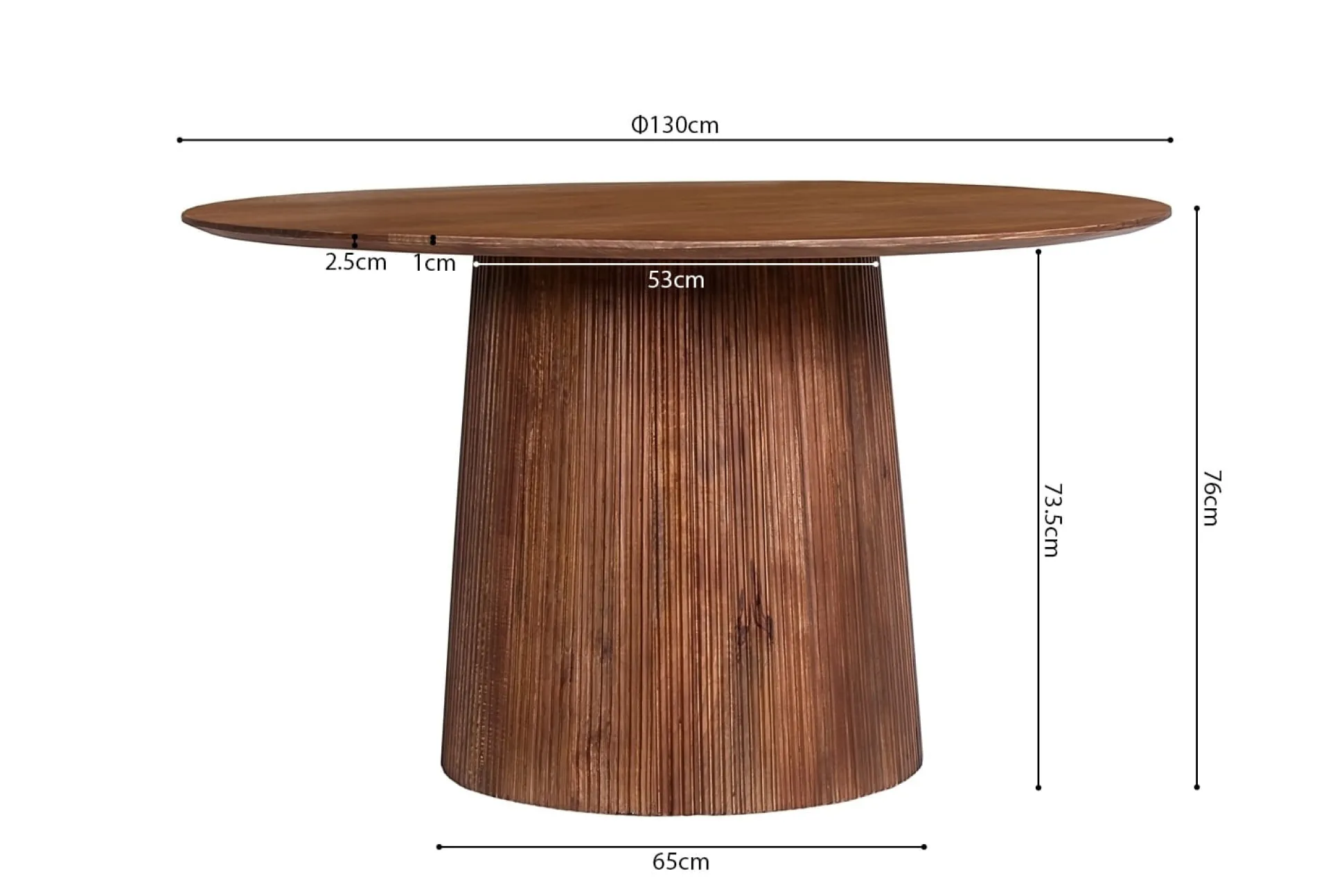 Eetkamertafel River Rond Lichtbruin 130 cm