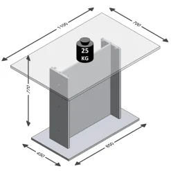 Eettafel Virginia Beton 110 cm