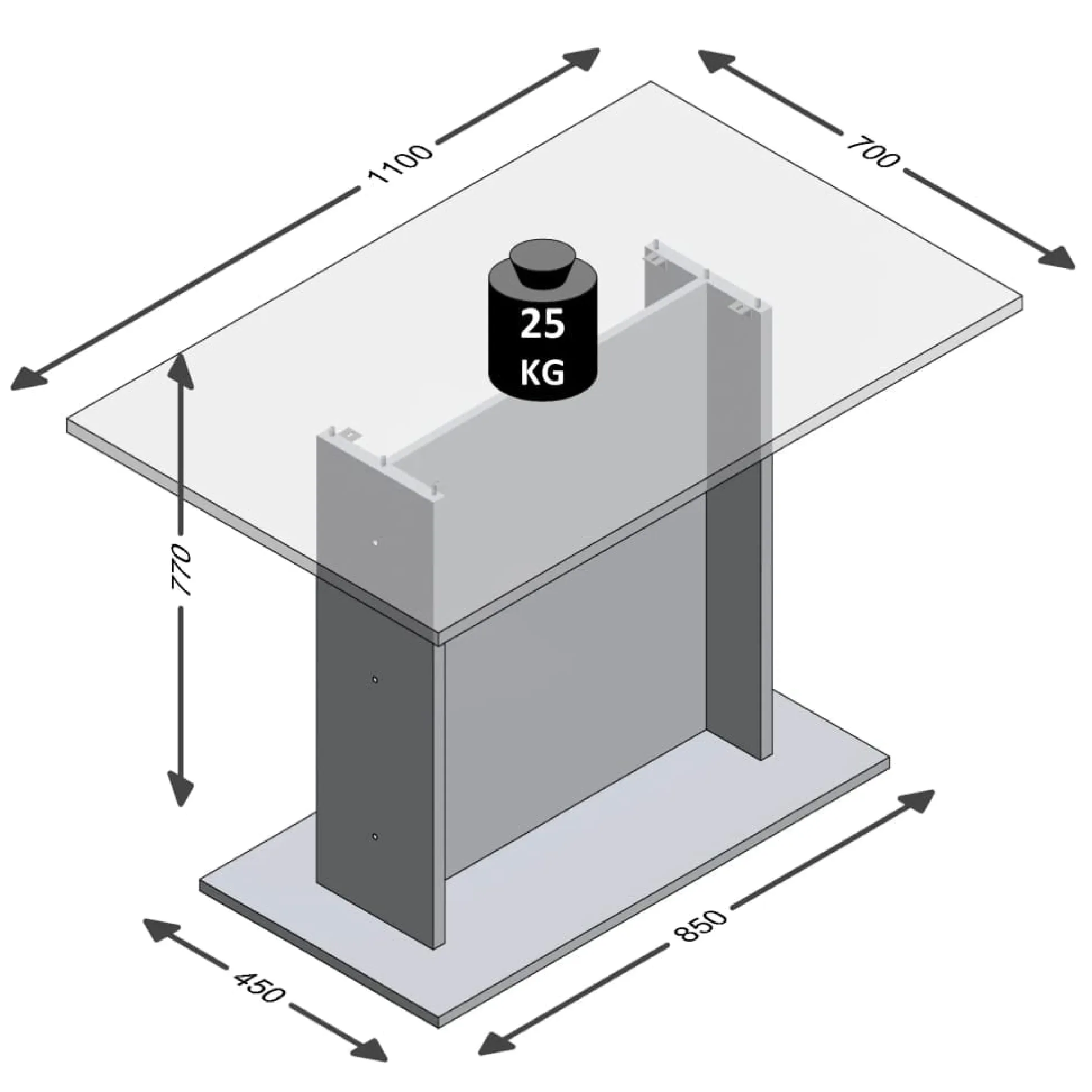 Eettafel Virginia Beton 110 cm