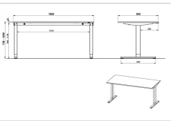 Elektrisch Bureau Ergonoma Lichtgrijs 160 CM