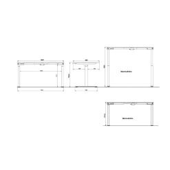 Elektrisch zit-sta Bureau Galileo Wit Zwart 140 cm