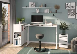 Elektrisch zit-sta Bureau Galileo Wit 140 cm