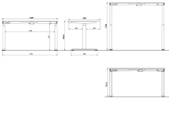 Elektrisch zit-sta Bureau Galileo Wit 140 cm