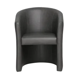 Fauteuil Steven Donkergrijs Kunstleer – Vintage