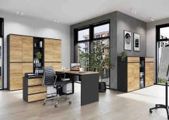 Hoekbureau Rio Grafiet Eiken