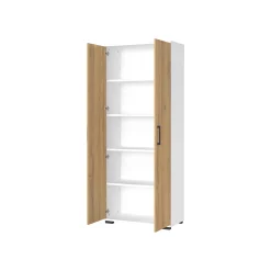 Hoge dichte kantoorkast Discovery Eiken Wit