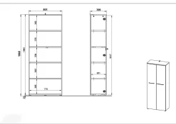 Hoge dichte kantoorkast Ergonoma Lichtgrijs