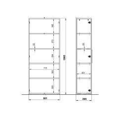 Hoge dichte kantoorkast Galileo Wit