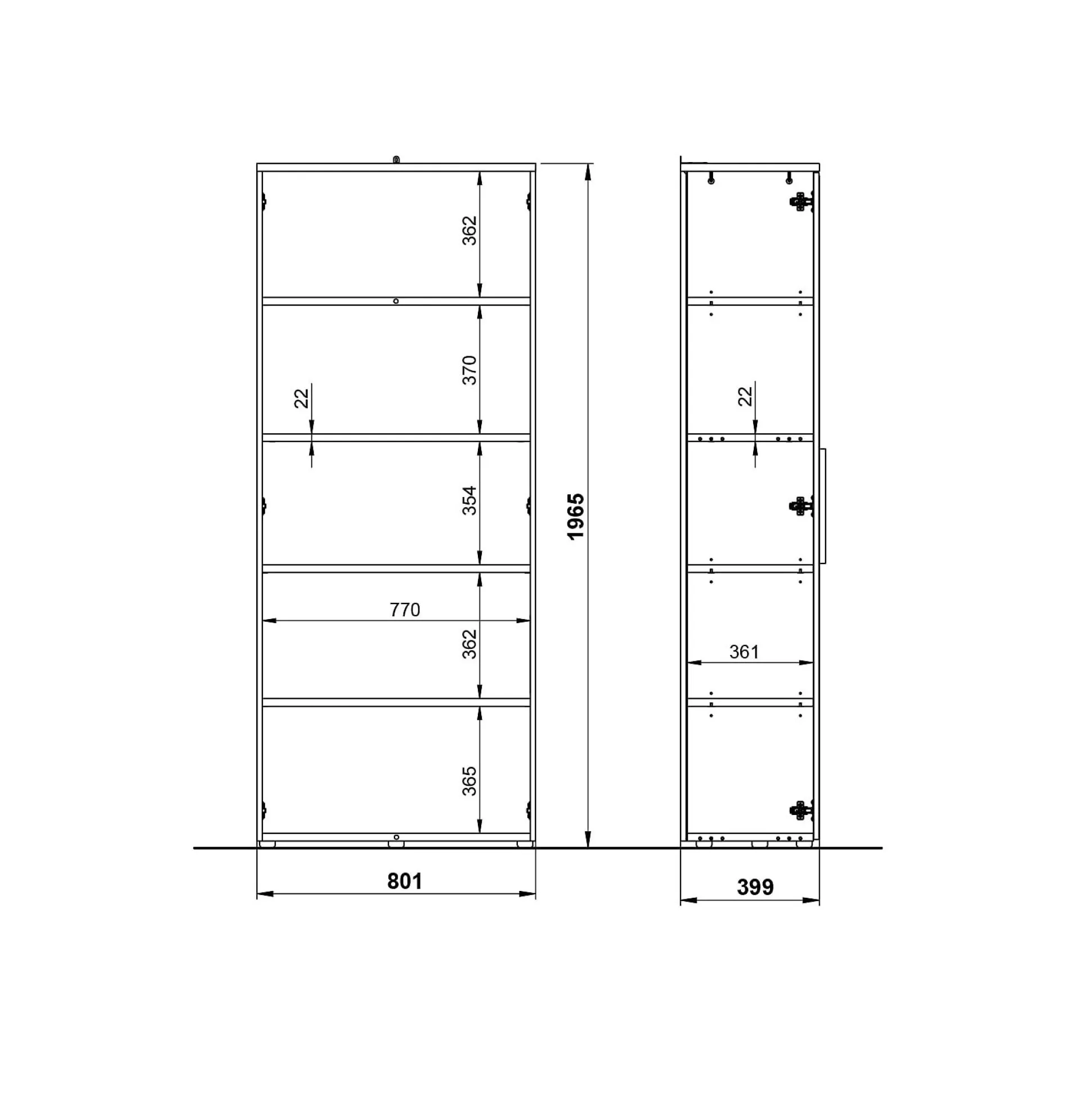 Hoge dichte kantoorkast Galileo Wit