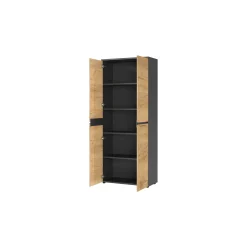 Hoge dichte kantoorkast Rio Grafiet Eiken