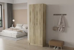 Hoge dichte kast Edwin Sonoma 75x36x194 cm