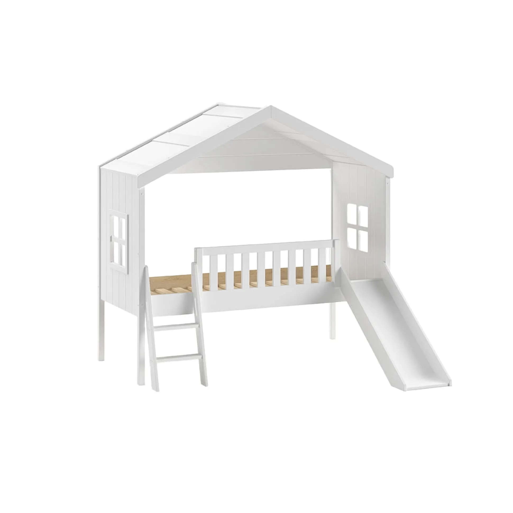 Huisbed Alix Wit 90×200 cm – Met ladder en glijbaan