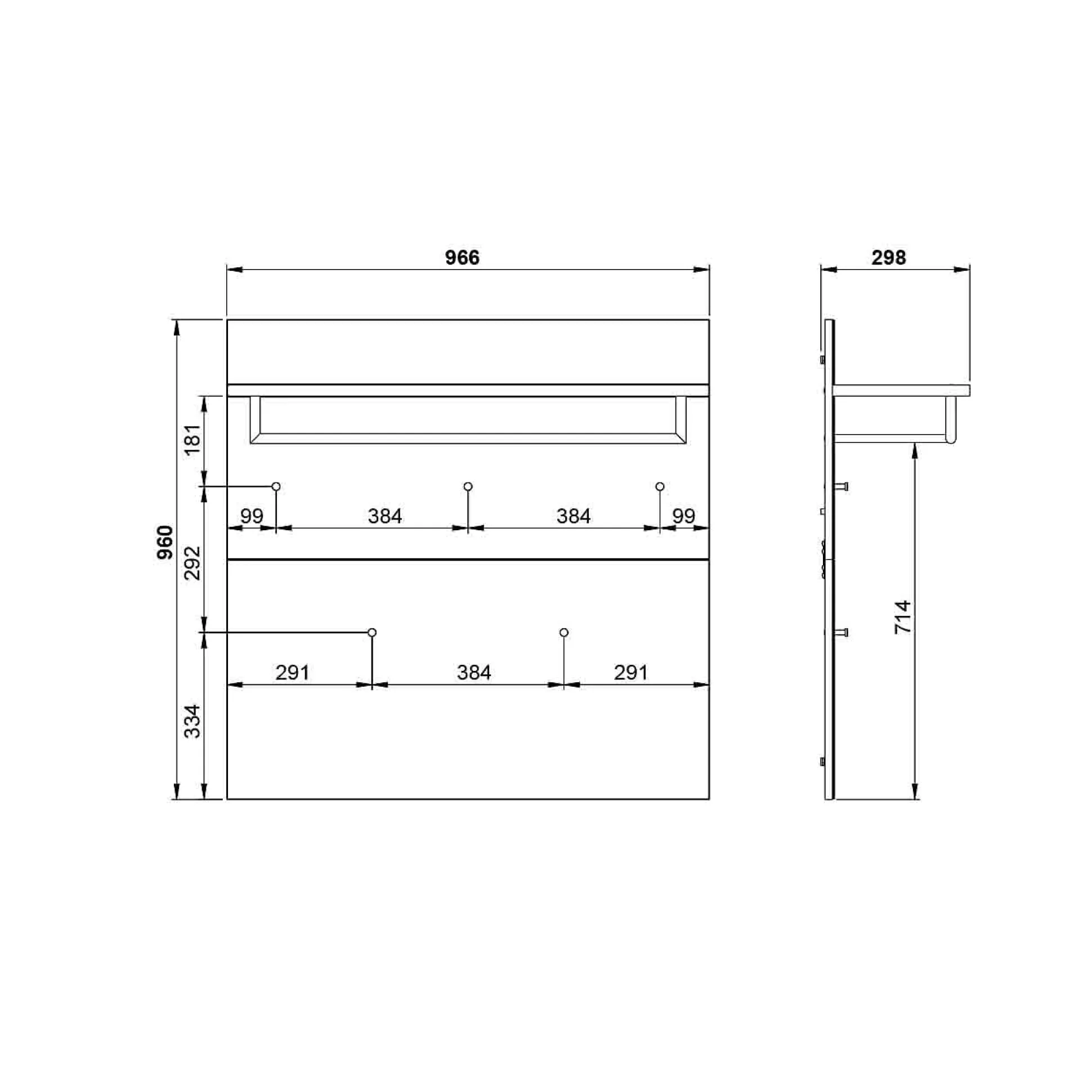 Kapstokpaneel Mercurius Grafiet Grijs