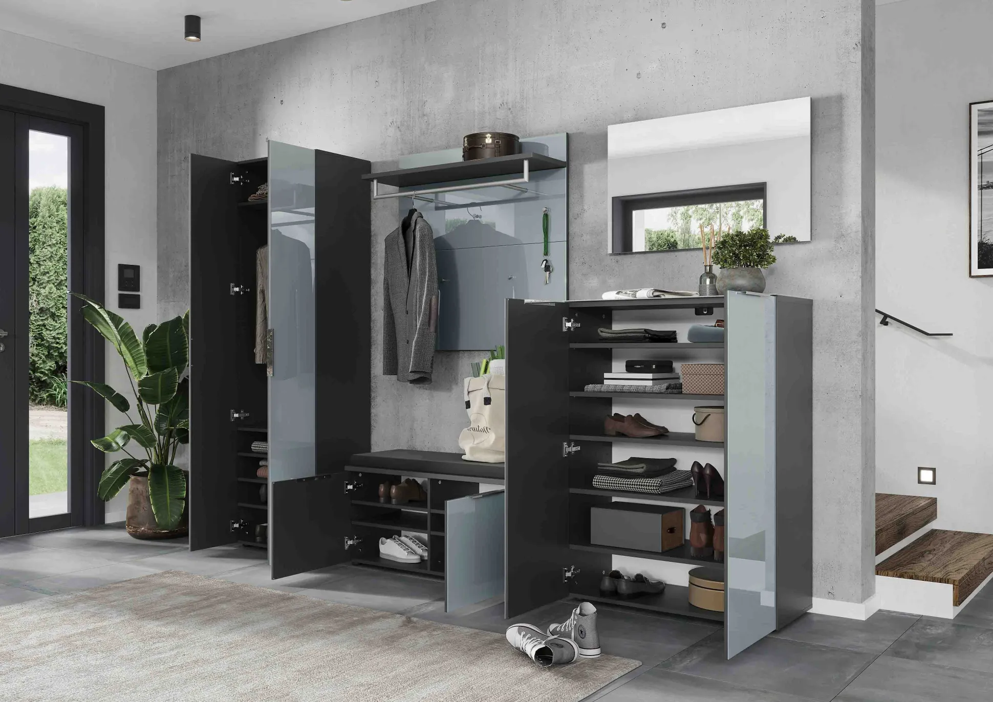 Kapstokpaneel Mercurius Grafiet Grijs