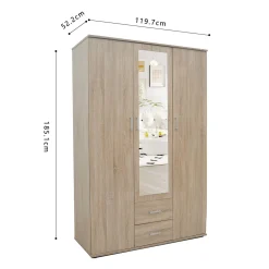 Kledingkast Jean 3-deurs – Spiegel