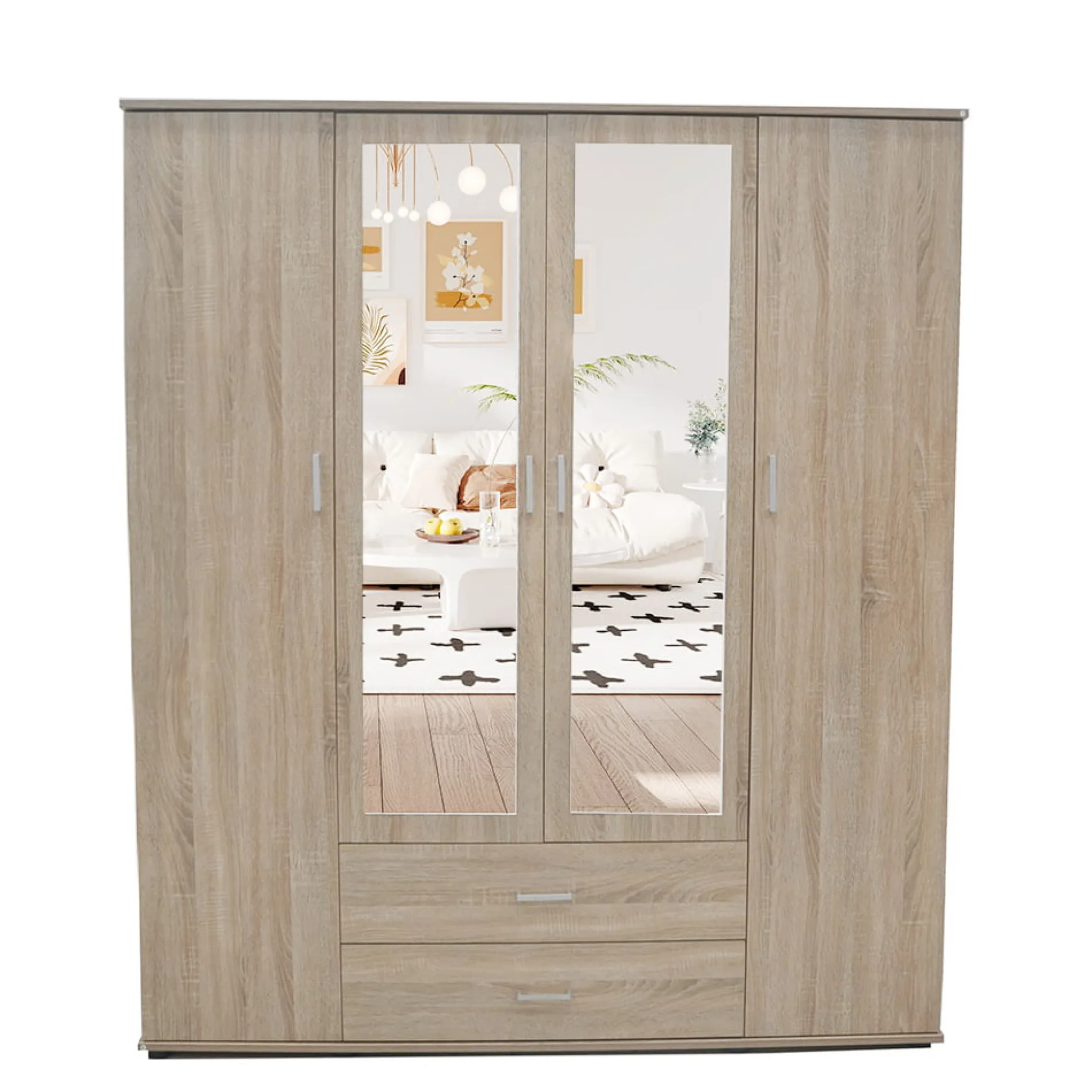 Kledingkast Jean 4-deurs – Spiegel