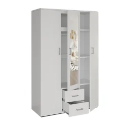 Kledingkast Jean 3-deurs Wit – Spiegel