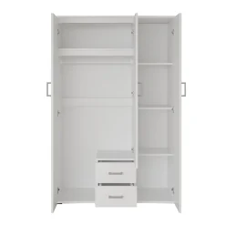 Kledingkast Jean 3-deurs Wit – Spiegel