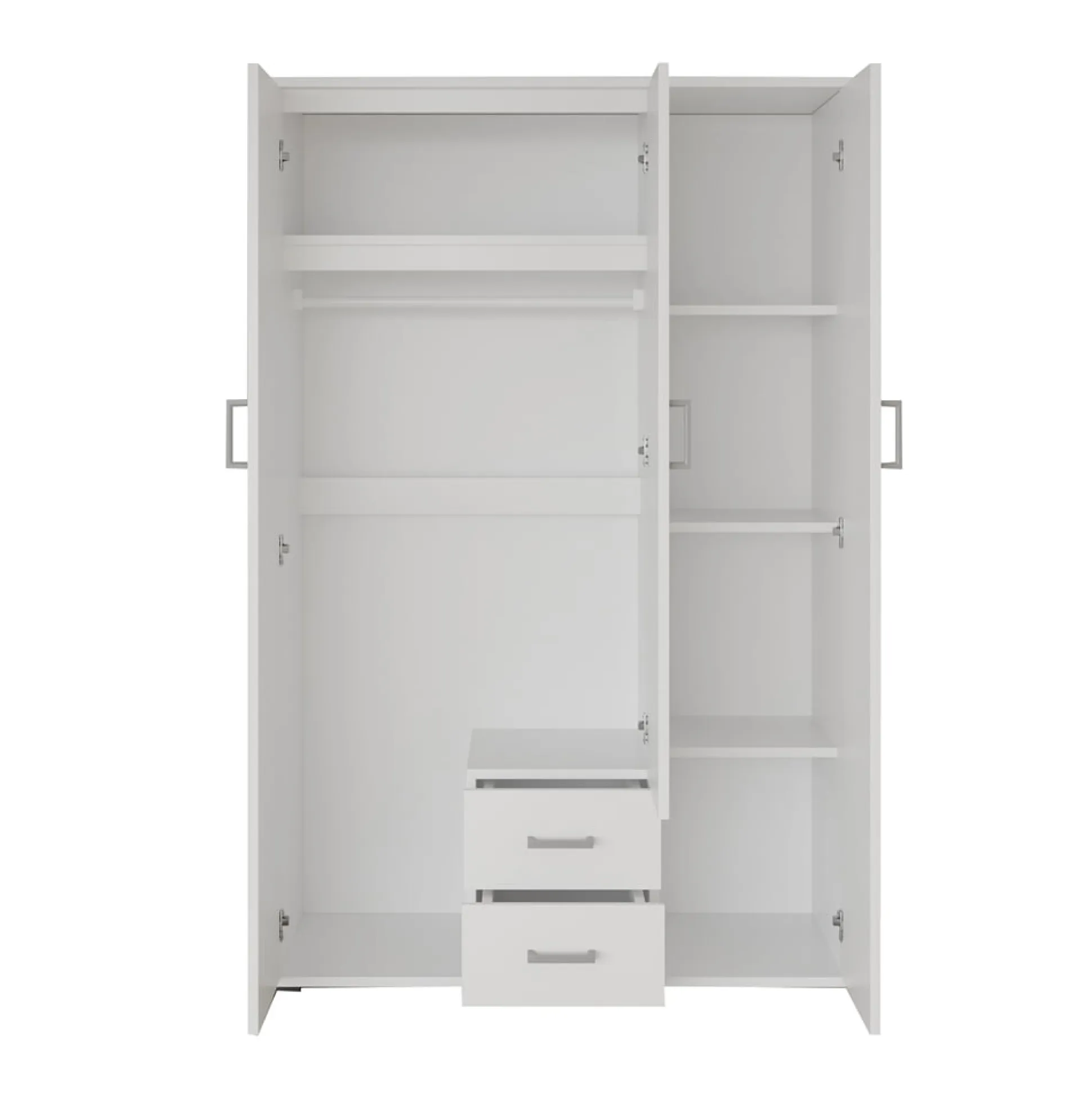 Kledingkast Jean 3-deurs Wit – Spiegel