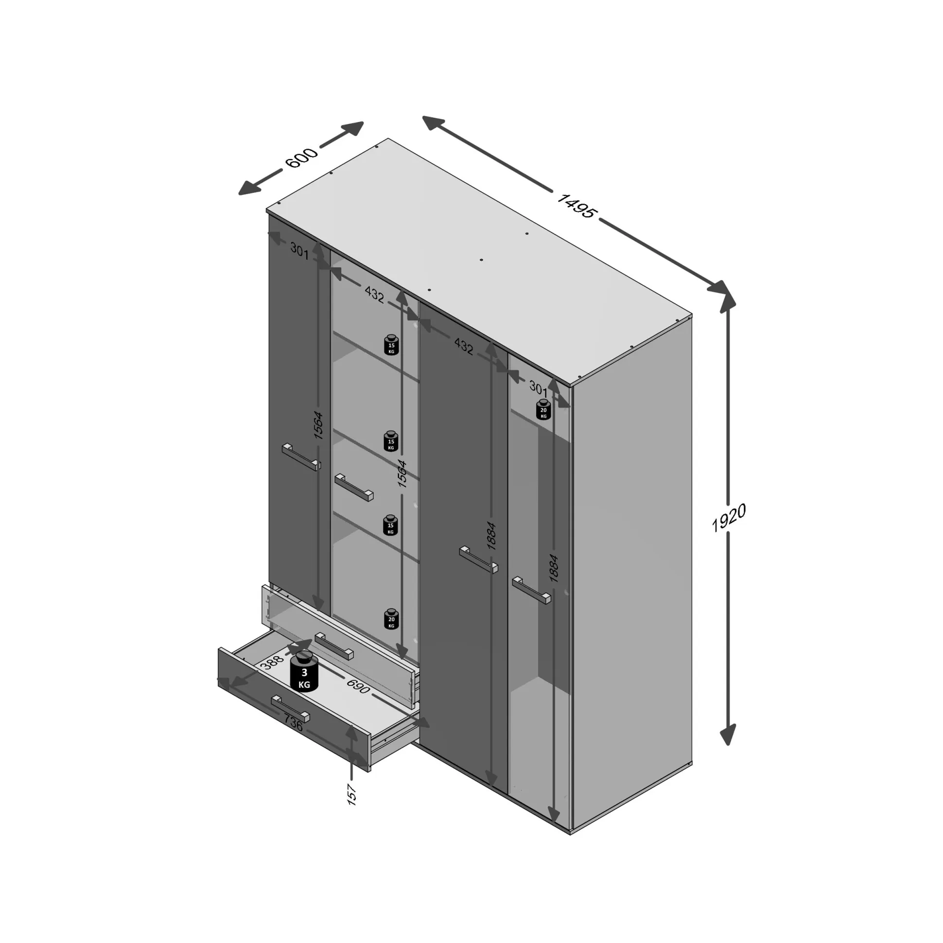 Kledingkast Lando Zandeiken