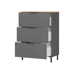 Ladekast Amalfi Grafiet-Eiken